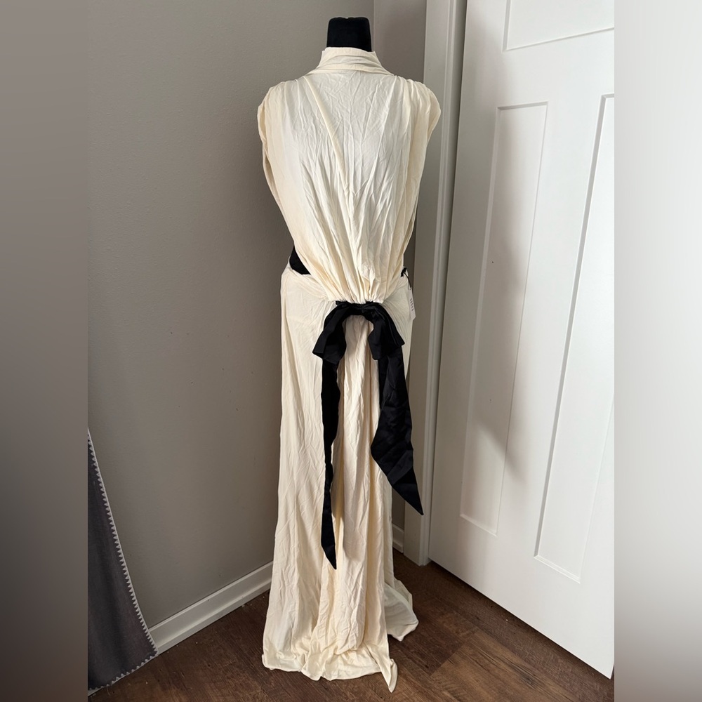 New | Helsa The Constantina Jersey Dress With Bow Small - Picture 2 of 4